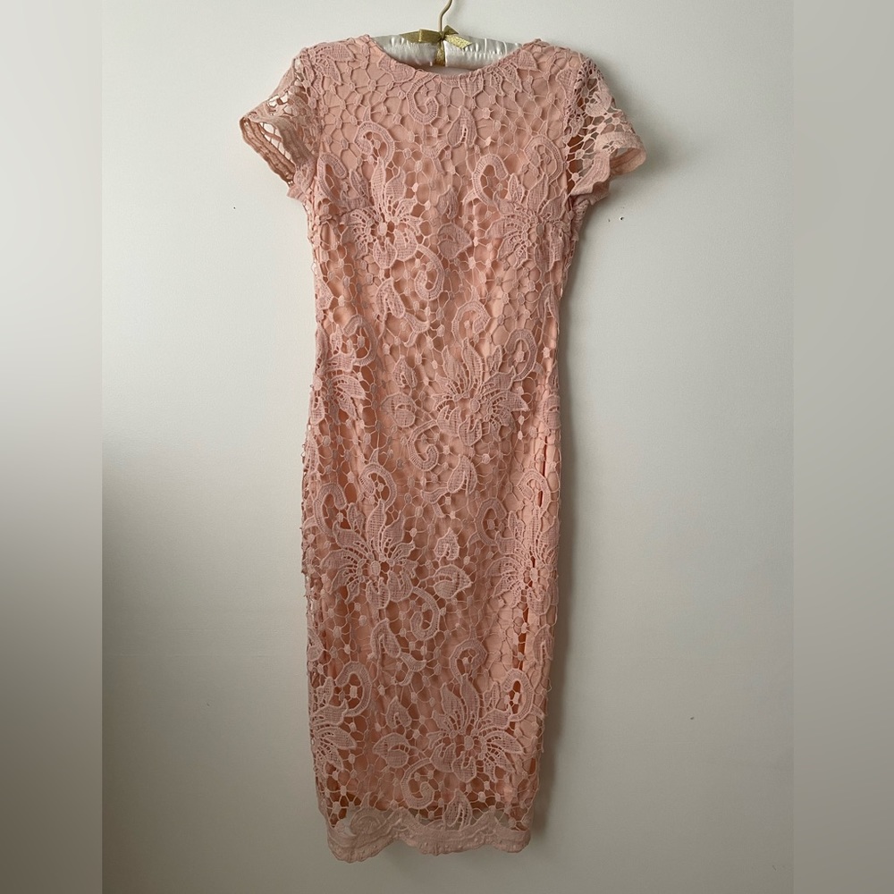 AX Paris Pink Crochet Bodycon Dress